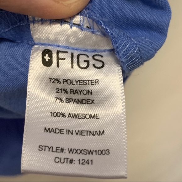 Figs Royal Blue Rafaela Scrubs Top Size M - Picture 6 of 11